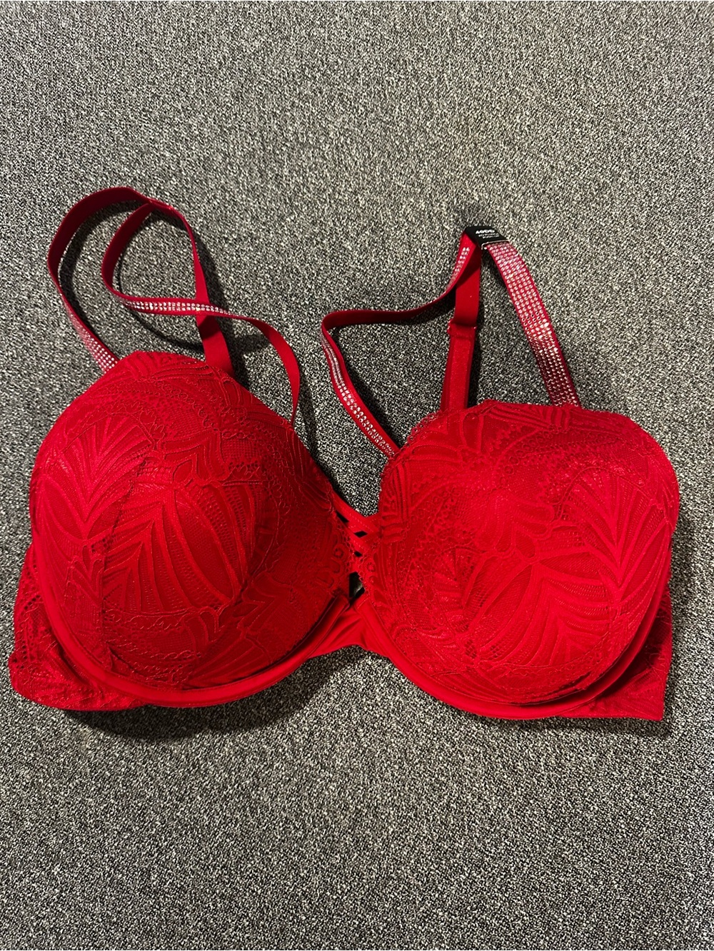 Brand New Torrid Bra 40DD XO Plunge Push Up Diamante